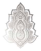 Silver Henna Design Metallic/foil